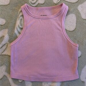 Baby Pink Ribbed Crop Top